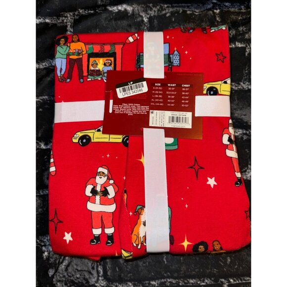 Wondershop Men's "Love, Peace, Joy" Two Piece Pajama Set, Red, Size S - Picture 3 of 3